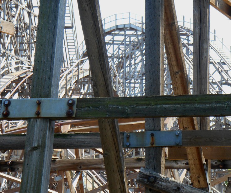 Wooden Roller Coaster Close Up