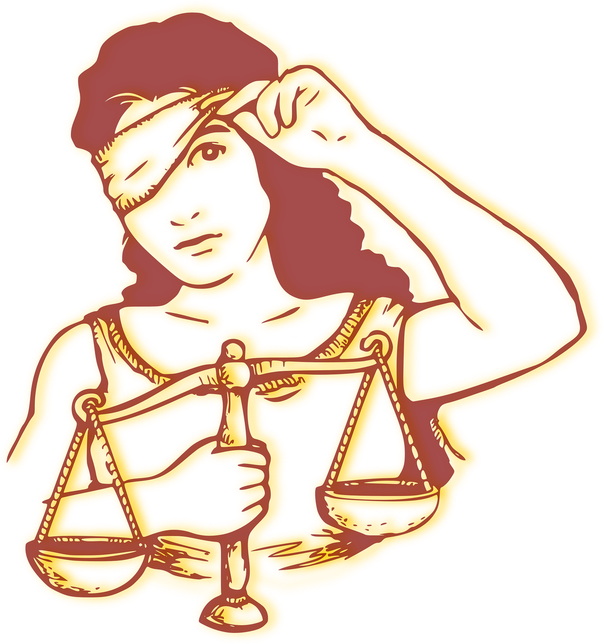 lady justice unblindfolded